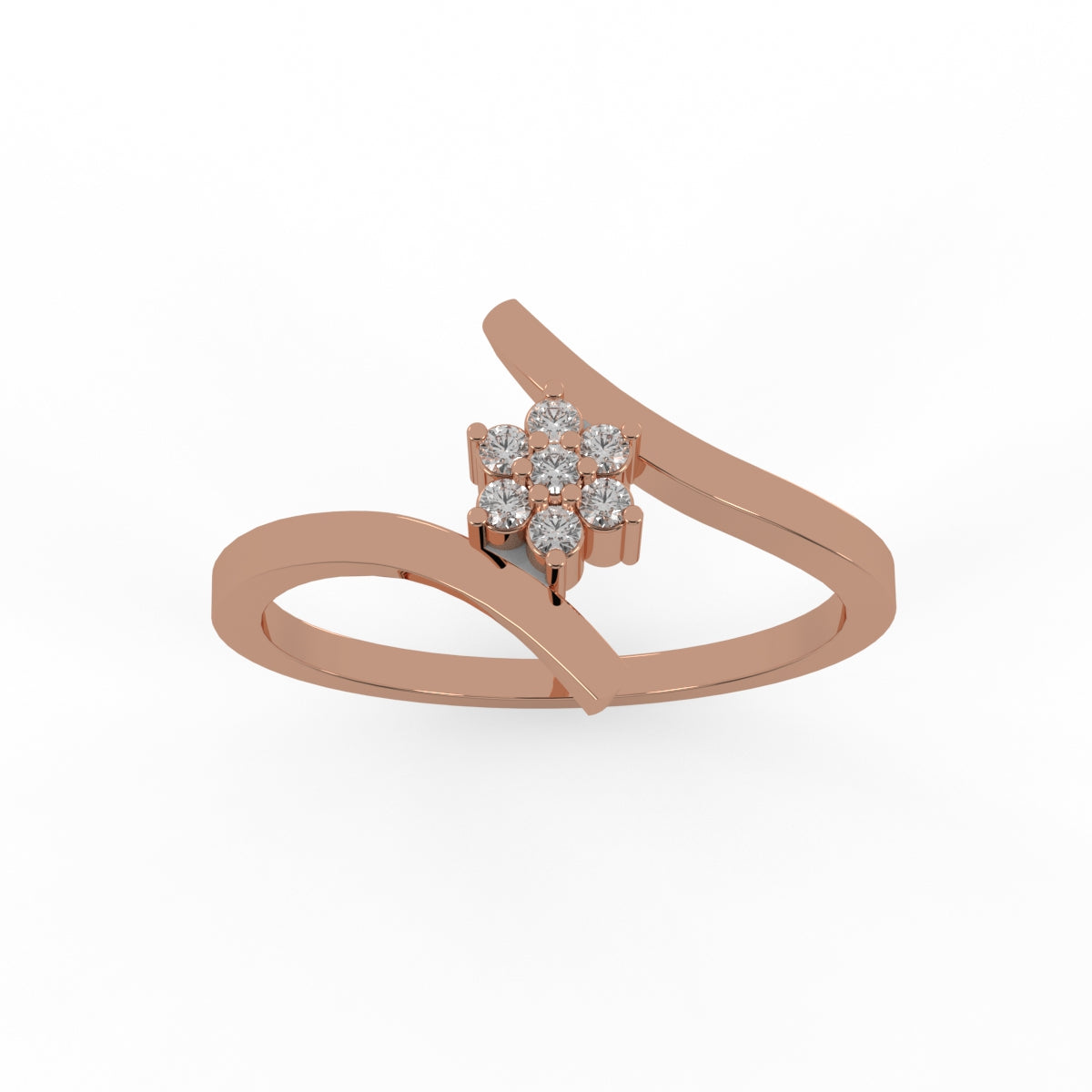 Floral Twist Diamond Ring