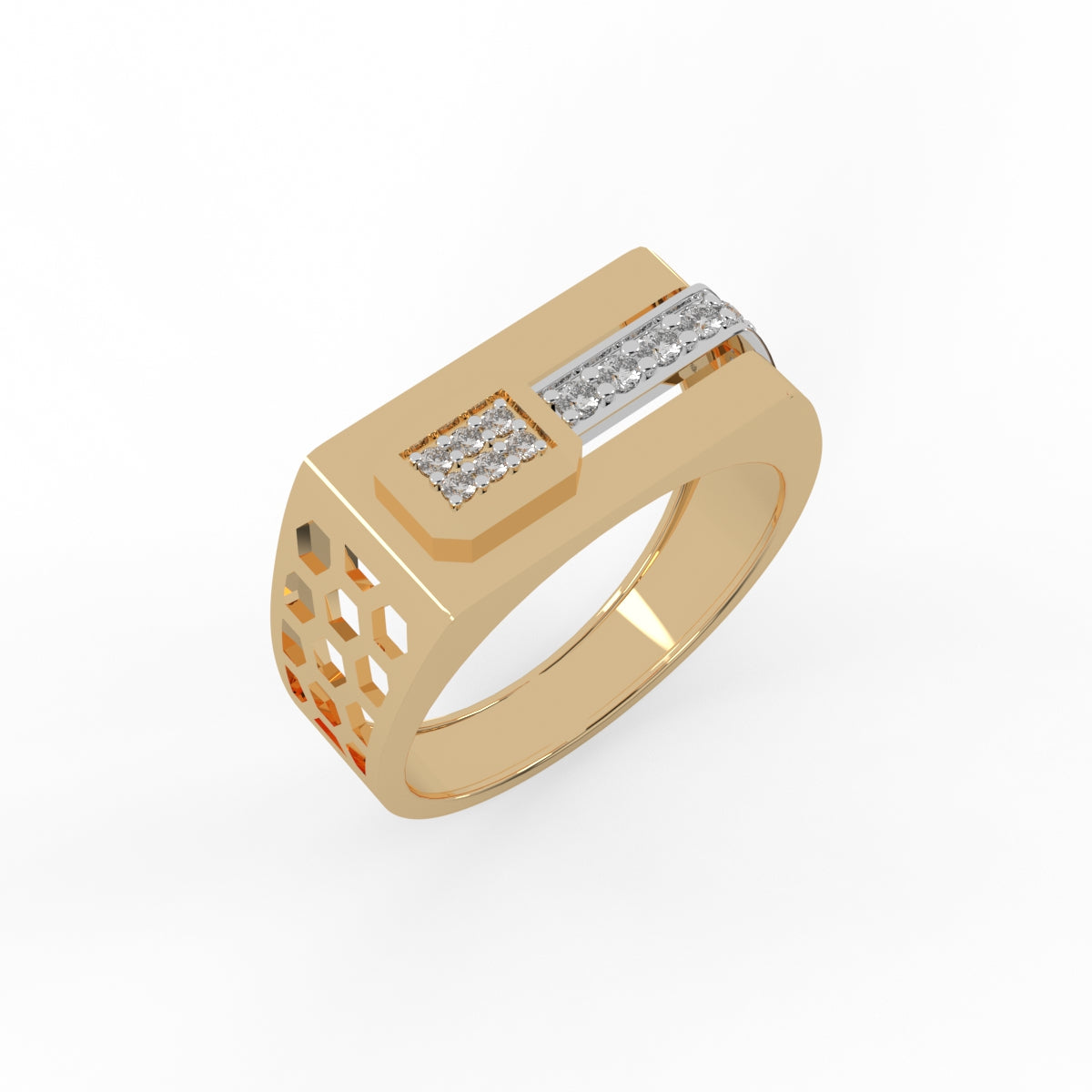 Hexa-Edge Diamond Ring