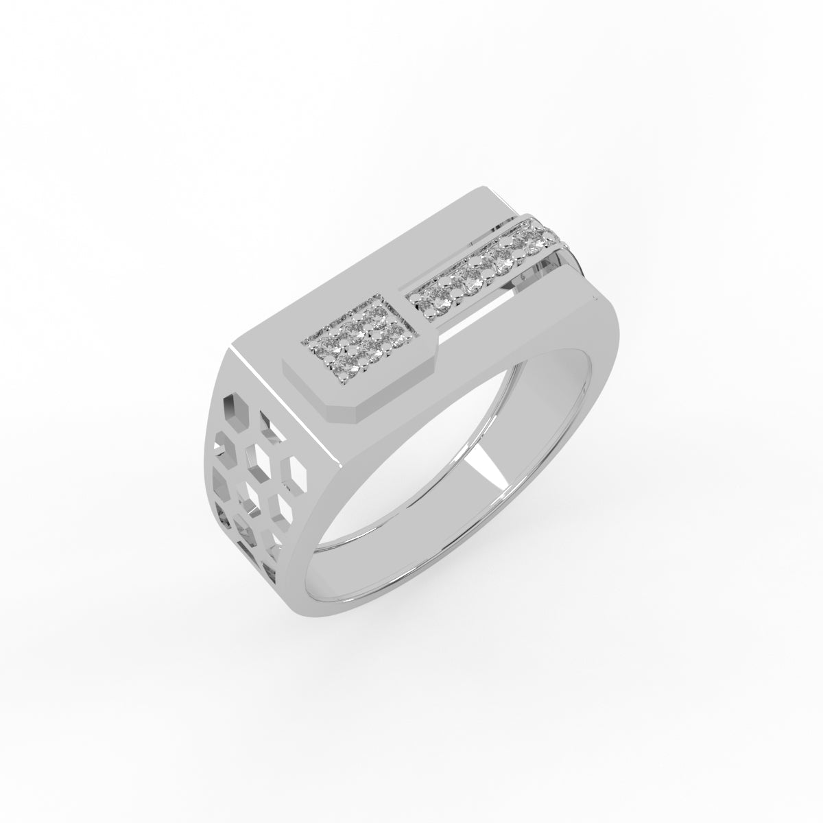 Hexa-Edge Diamond Ring