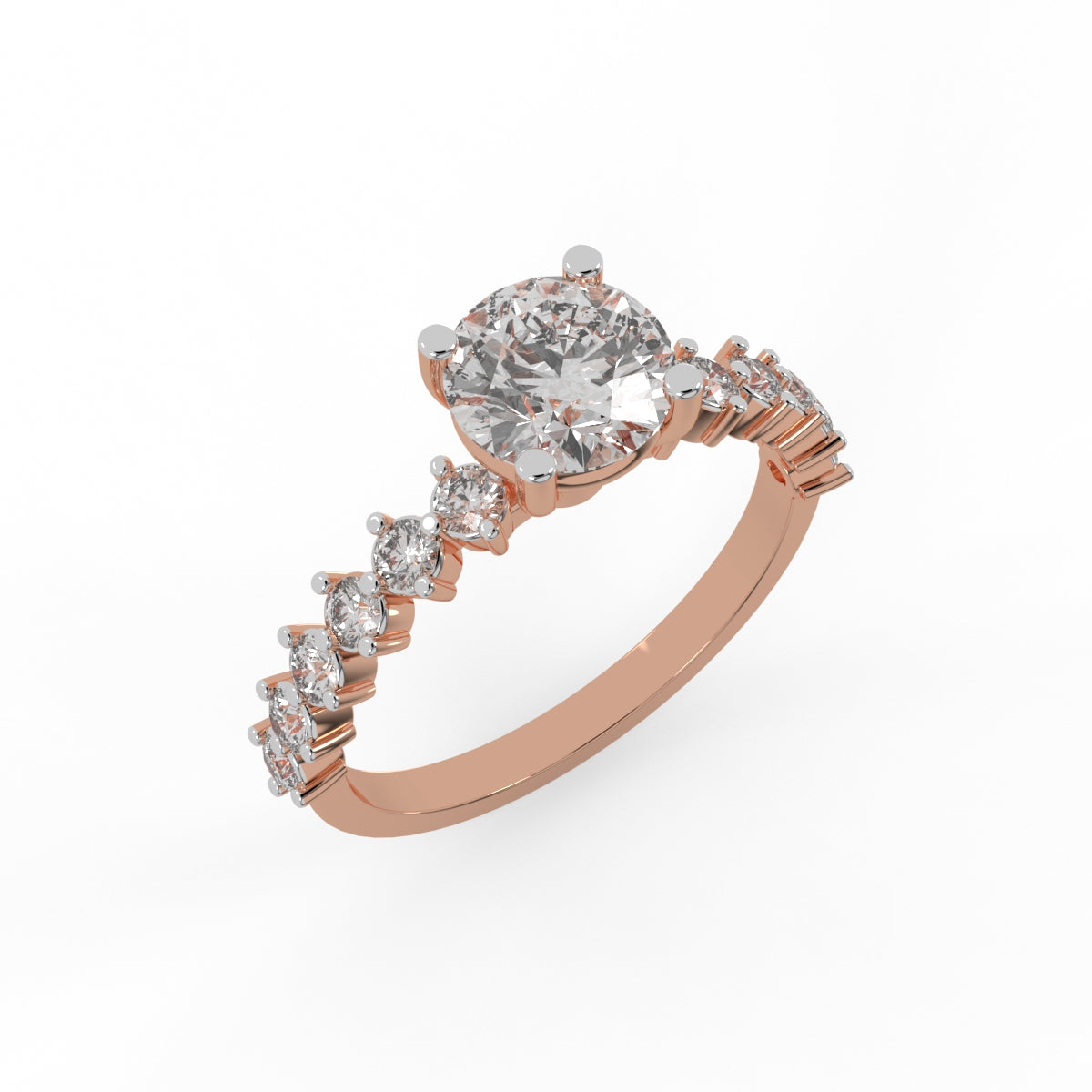 Radiant Rose Cascade Diamond Ring