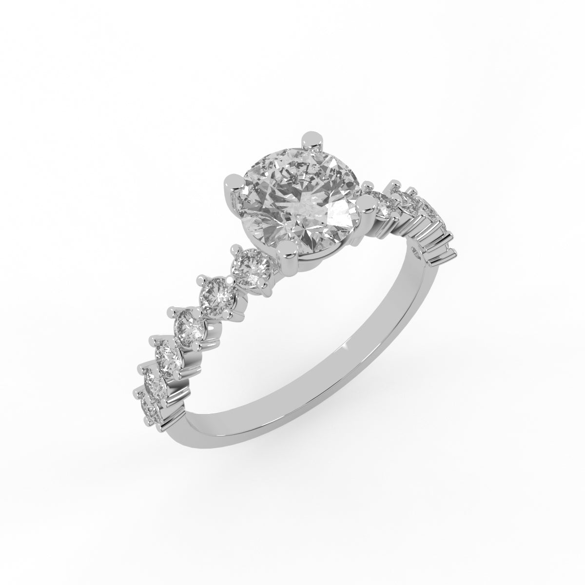 Radiant Rose Cascade Diamond Ring