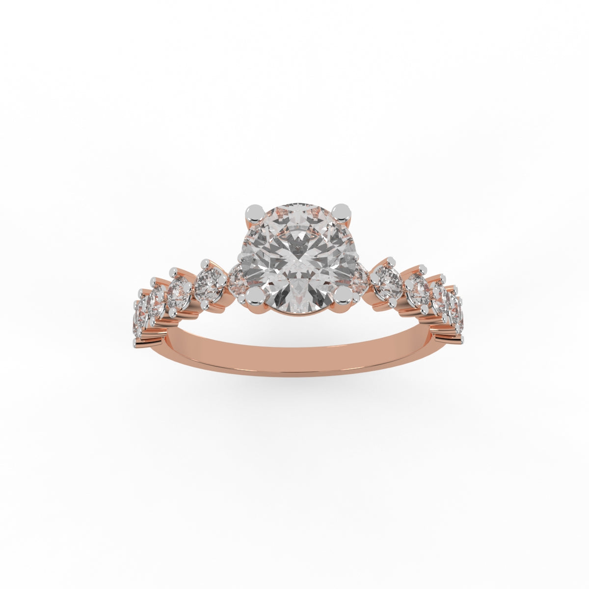 Radiant Rose Cascade Diamond Ring