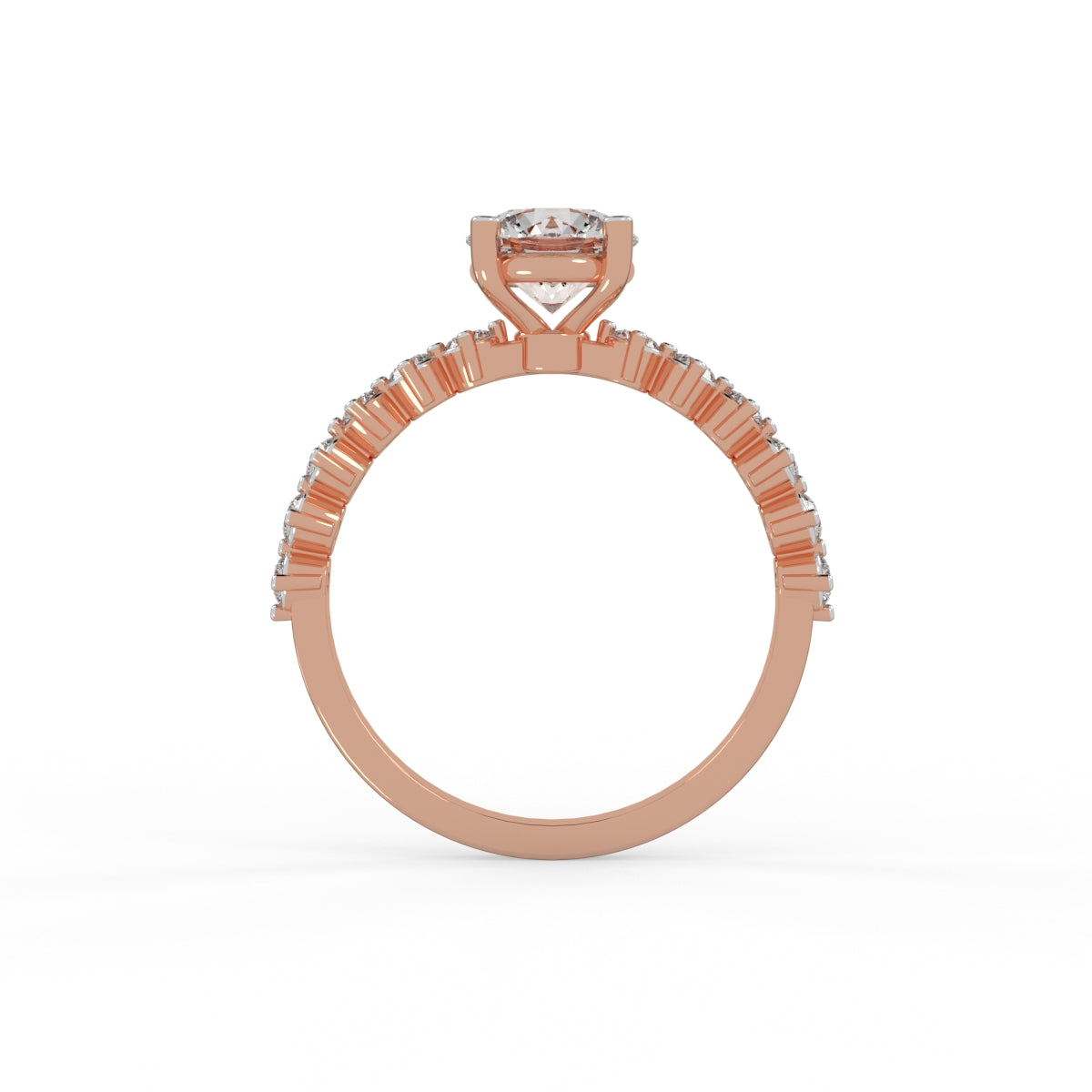 Radiant Rose Cascade Diamond Ring