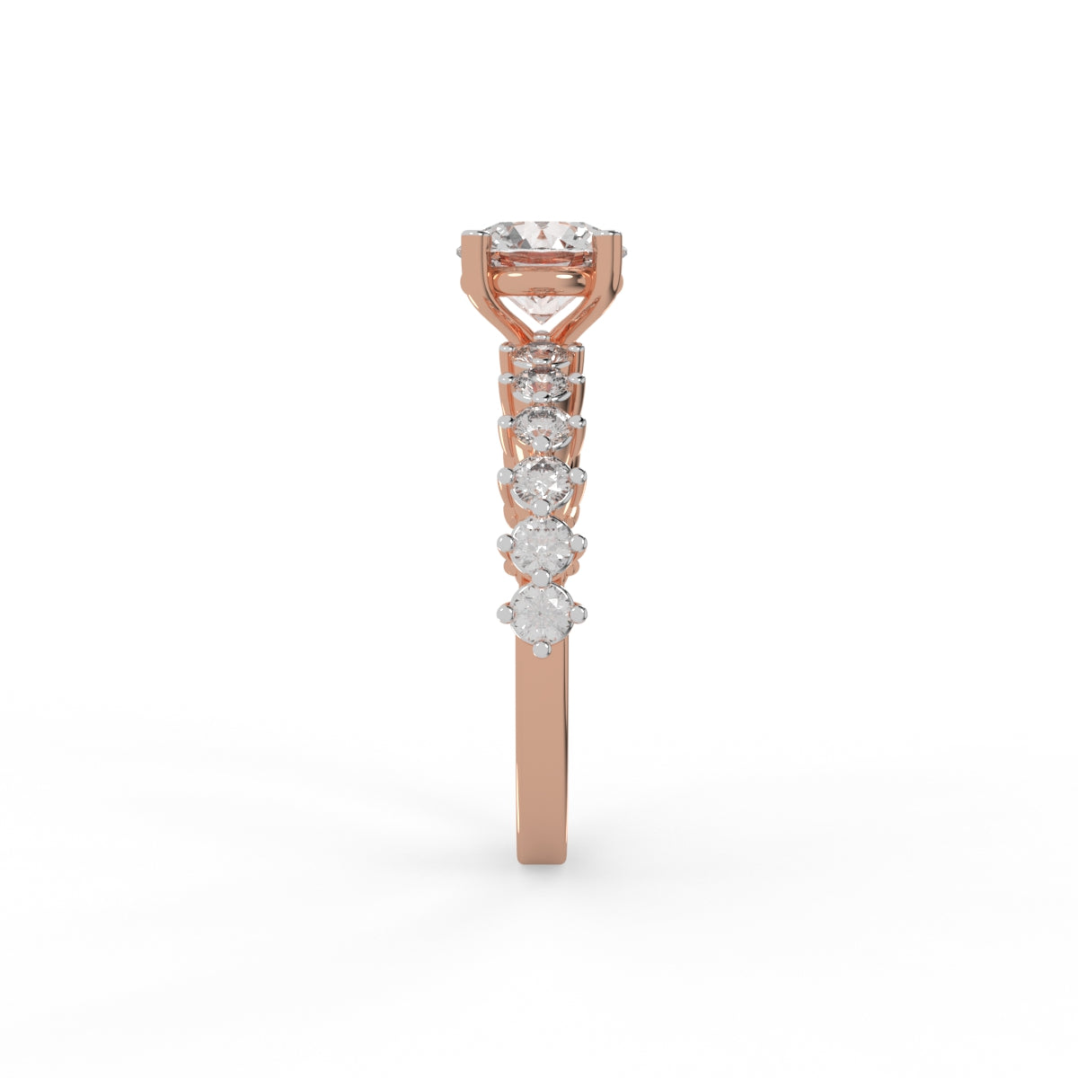 Radiant Rose Cascade Diamond Ring