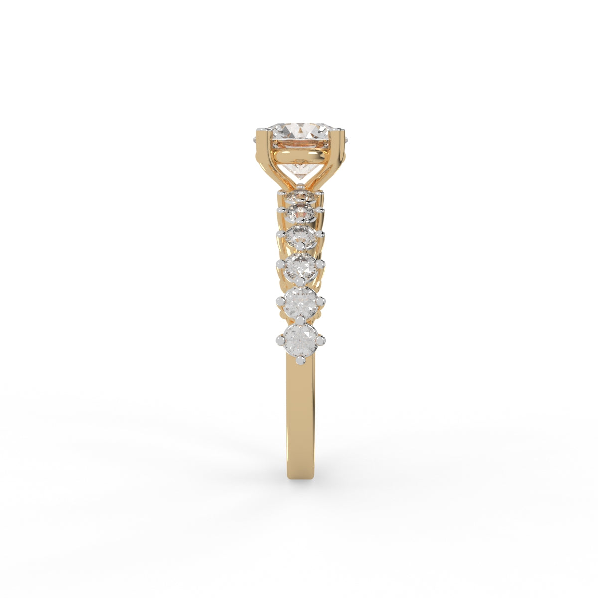 Radiant Rose Cascade Diamond Ring
