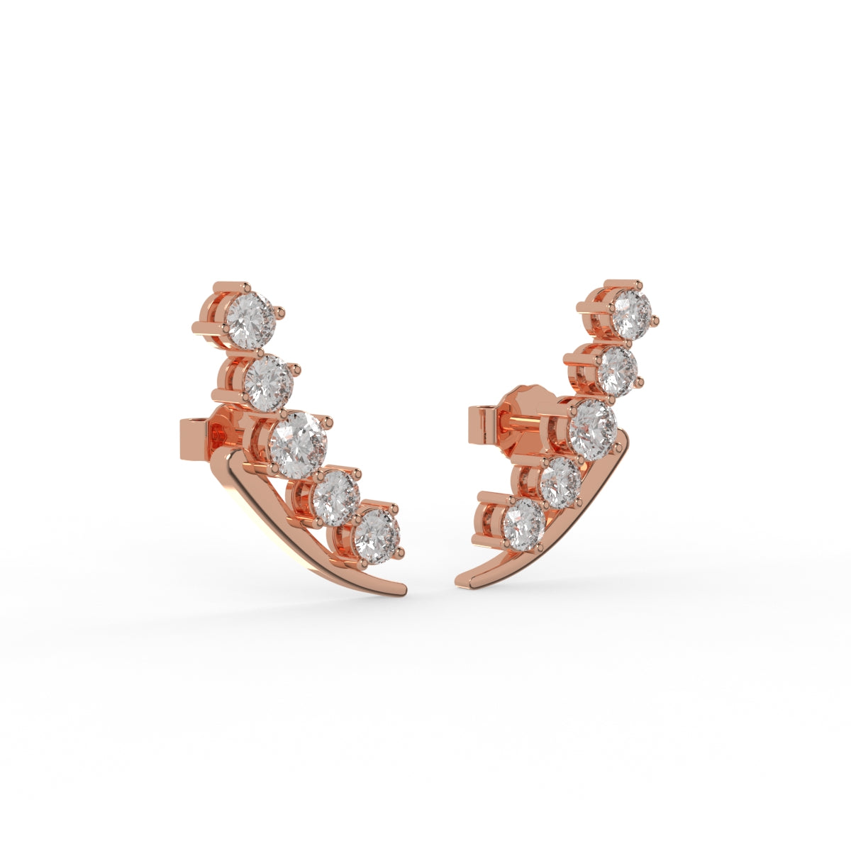 Stellar Arc Diamond Earring