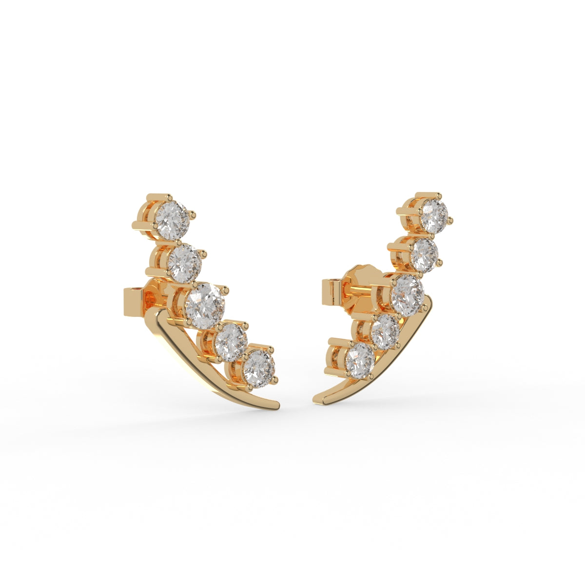 Stellar Arc Diamond Earring