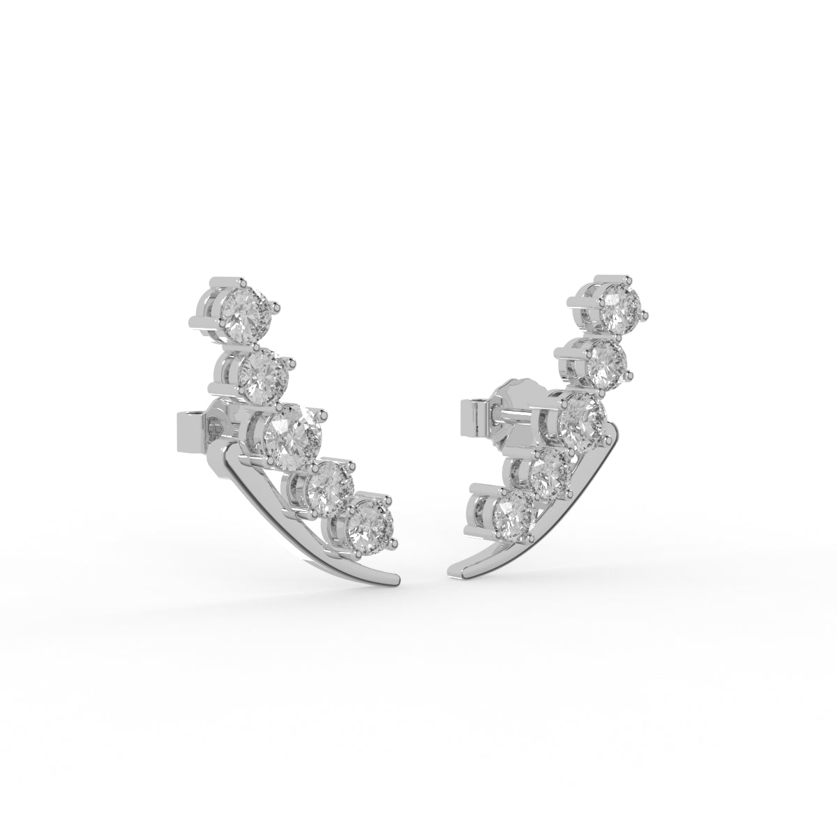 Stellar Arc Diamond Earring
