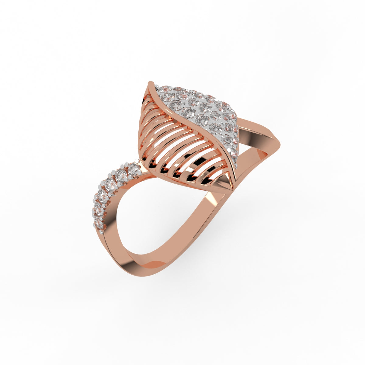 Whispering Leaf Diamond Ring