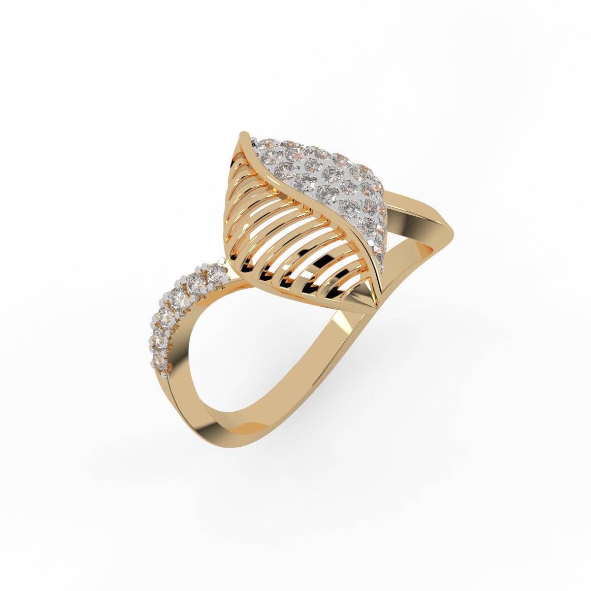 Whispering Leaf Diamond Ring