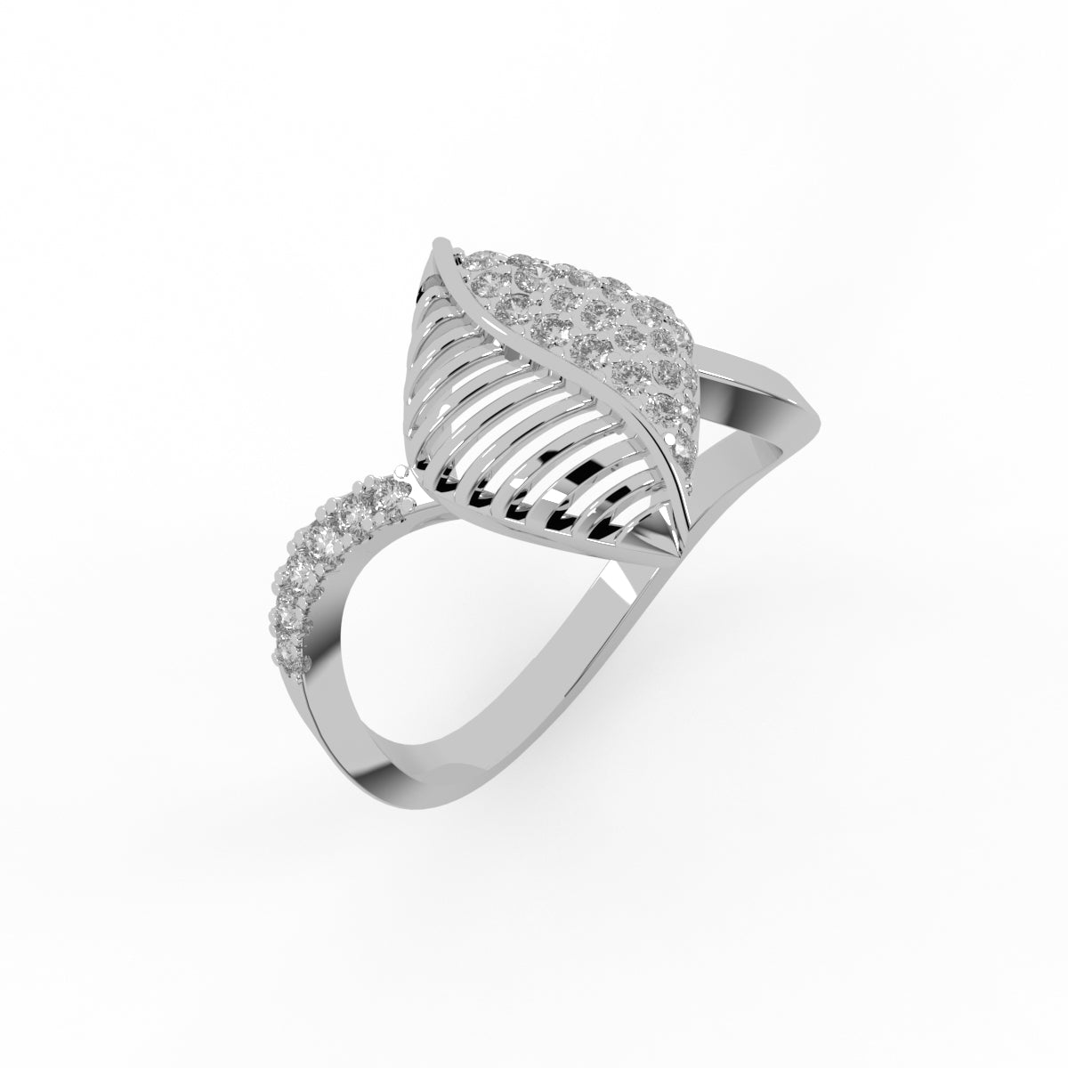 Whispering Leaf Diamond Ring
