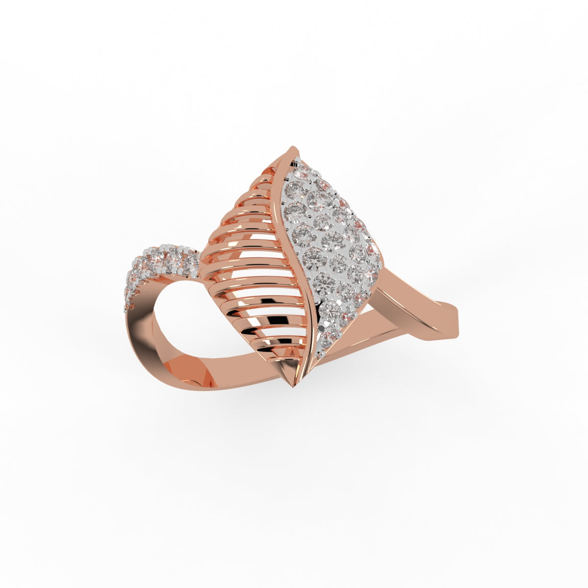Whispering Leaf Diamond Ring