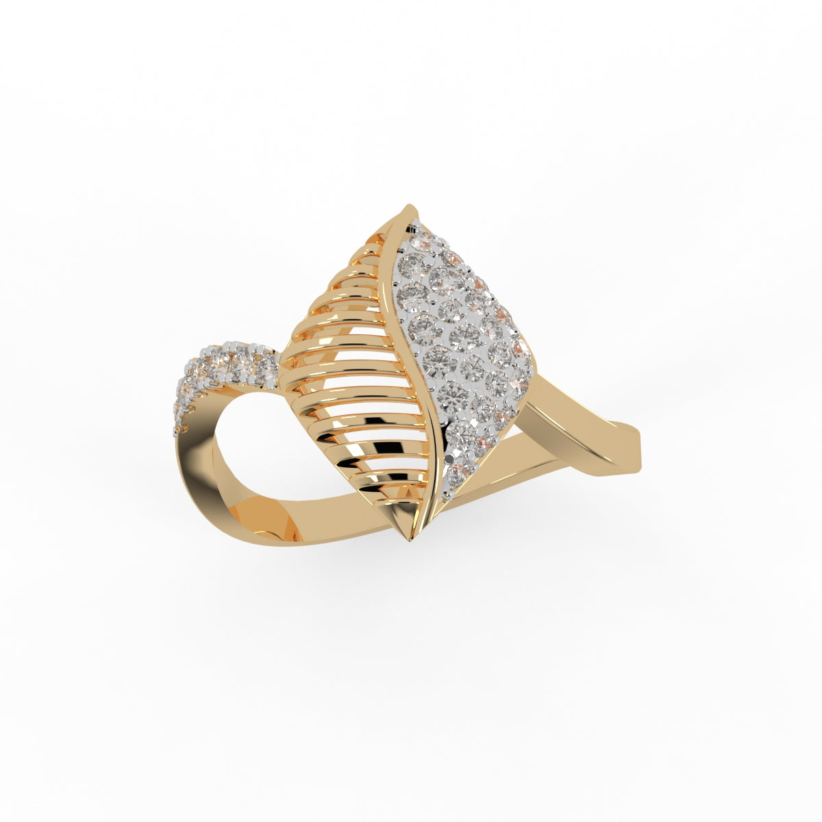 Whispering Leaf Diamond Ring