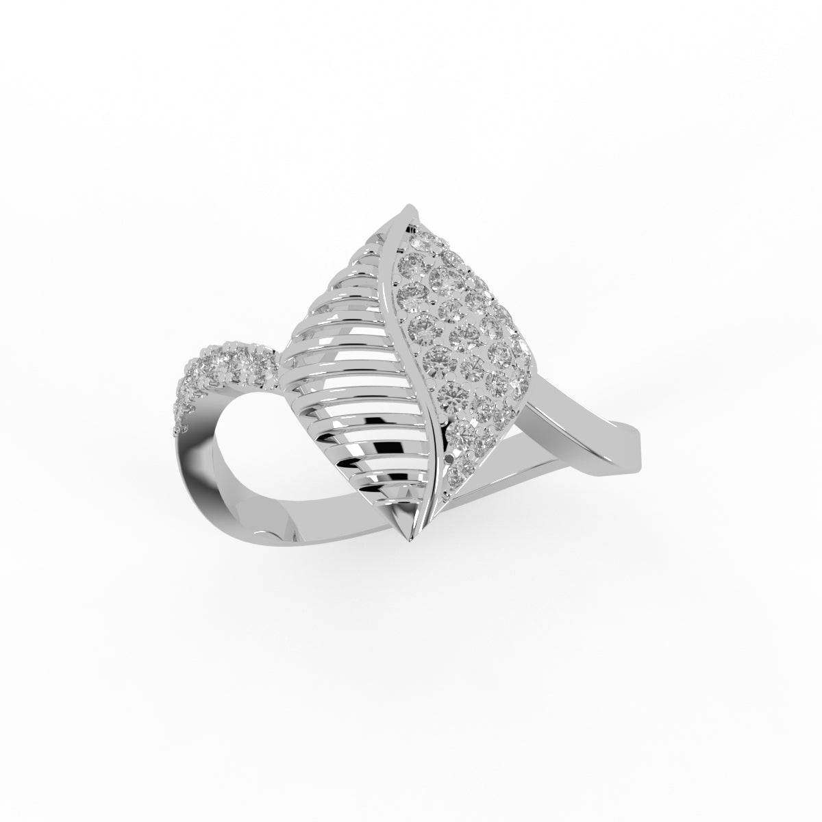 Whispering Leaf Diamond Ring