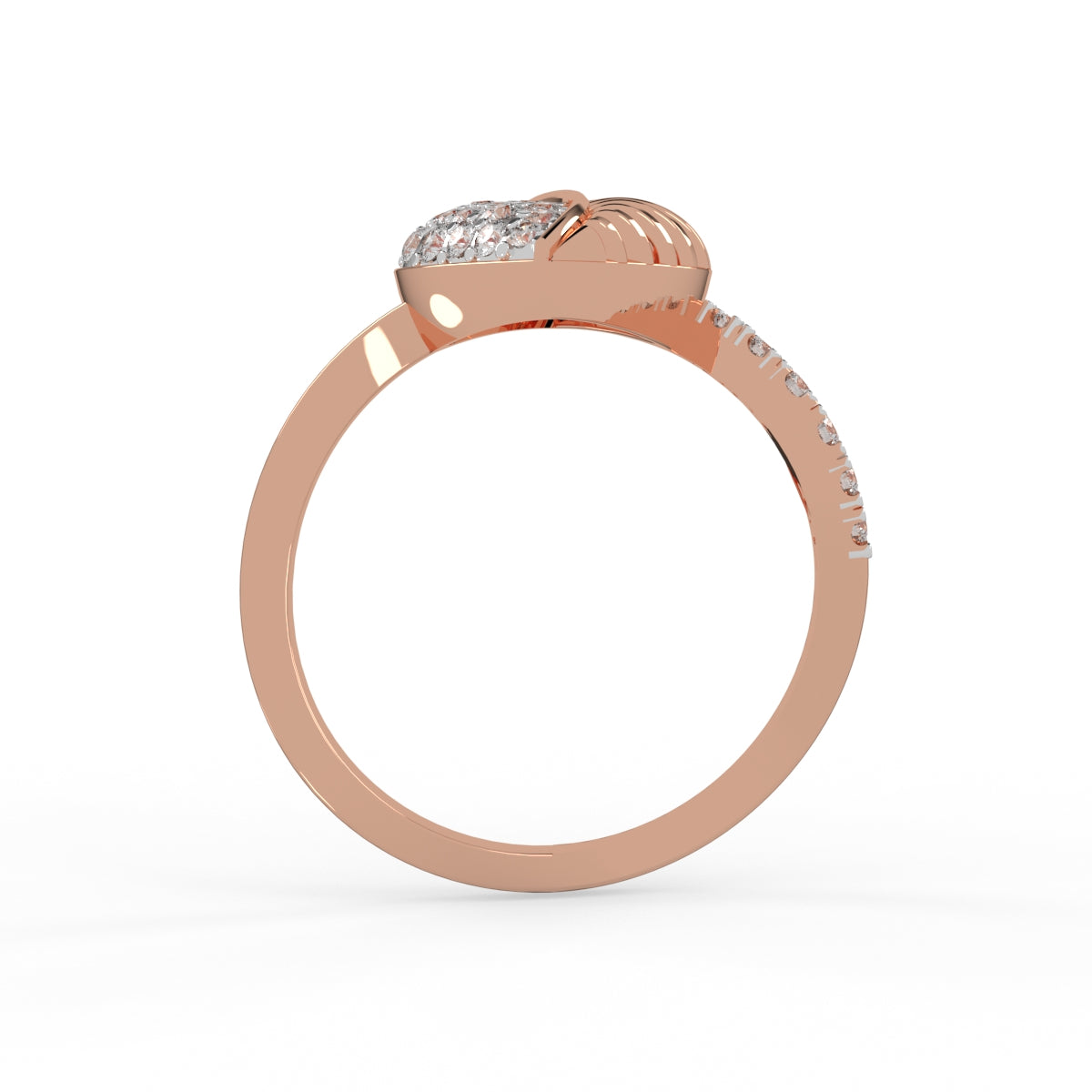 Whispering Leaf Diamond Ring