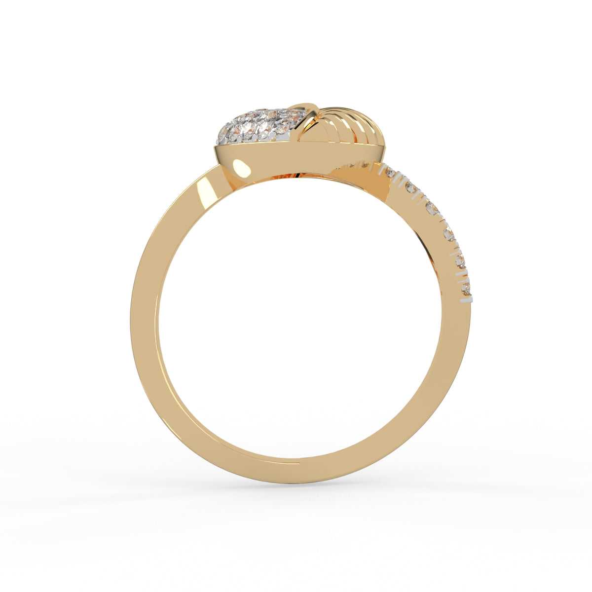 Whispering Leaf Diamond Ring