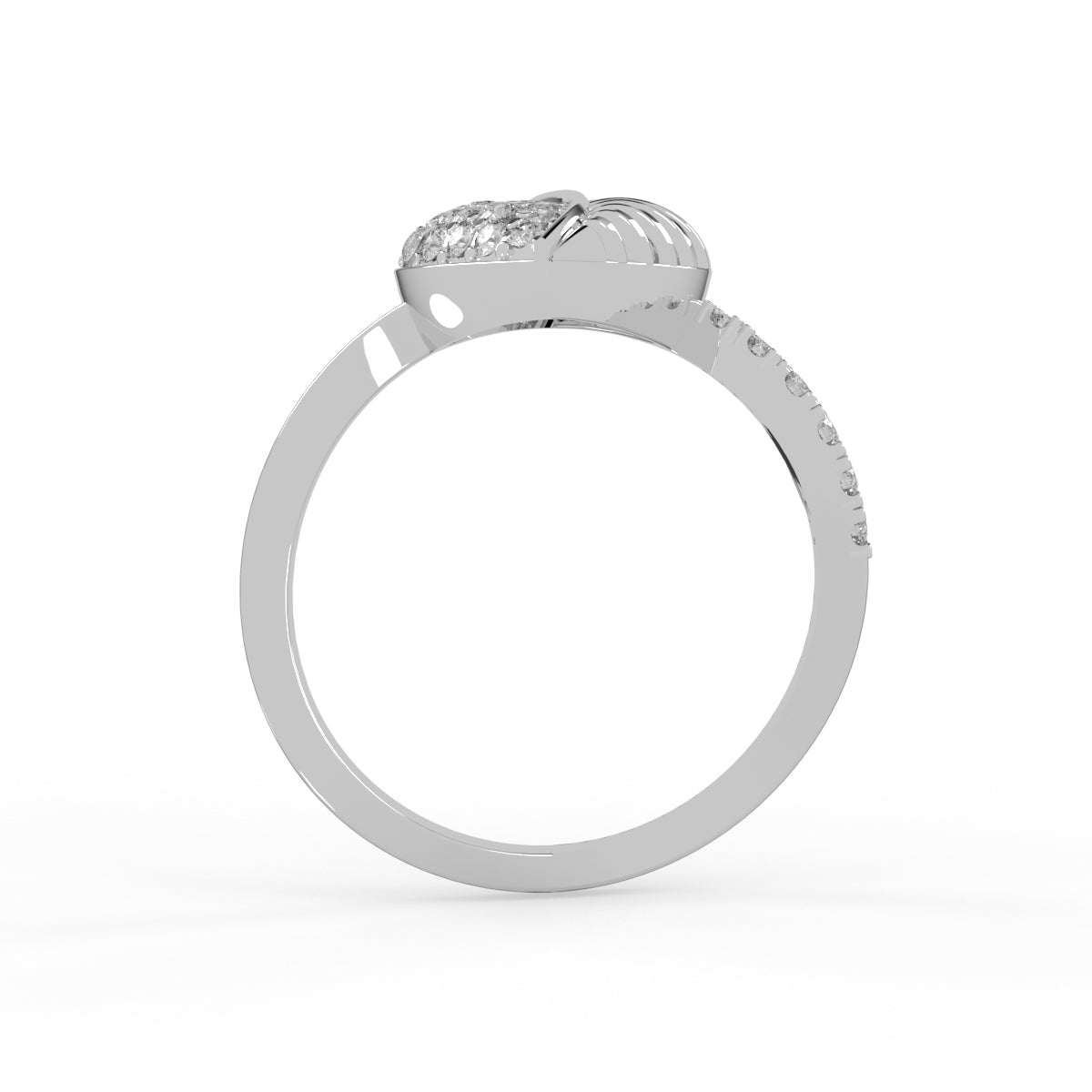 Whispering Leaf Diamond Ring