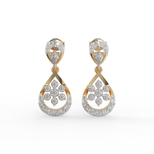 Petal Dewdrops Diamond Earring