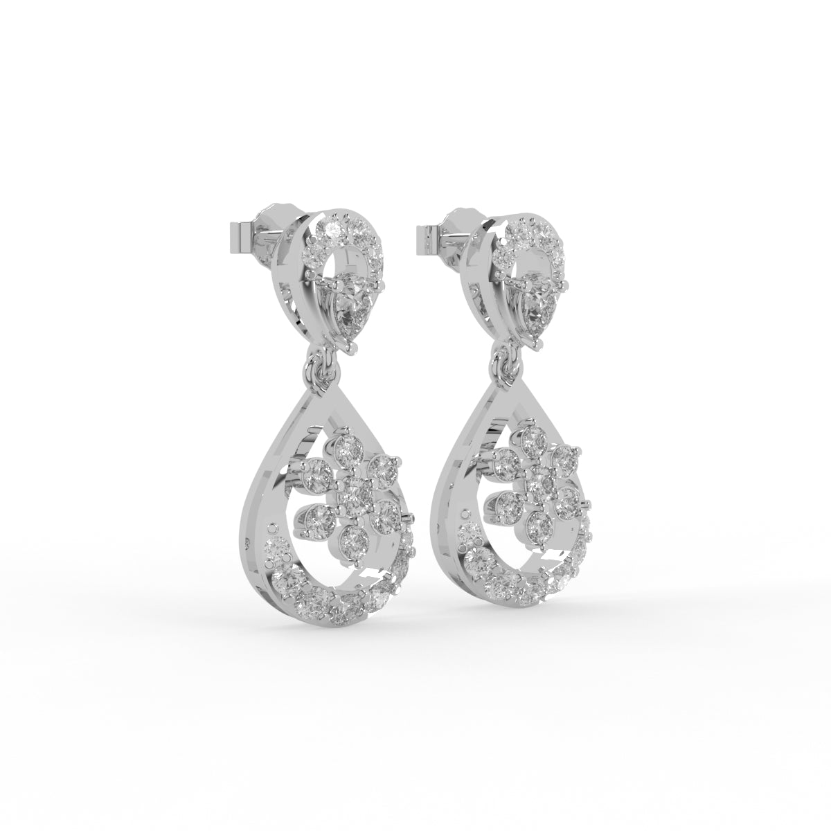 Petal Dewdrops Diamond Earring