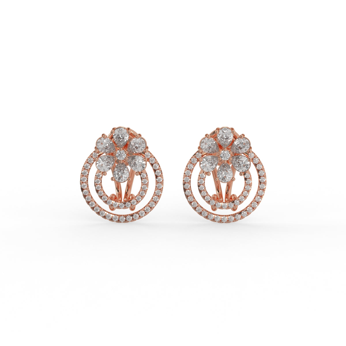 Radiant Bloom Diamond Earring