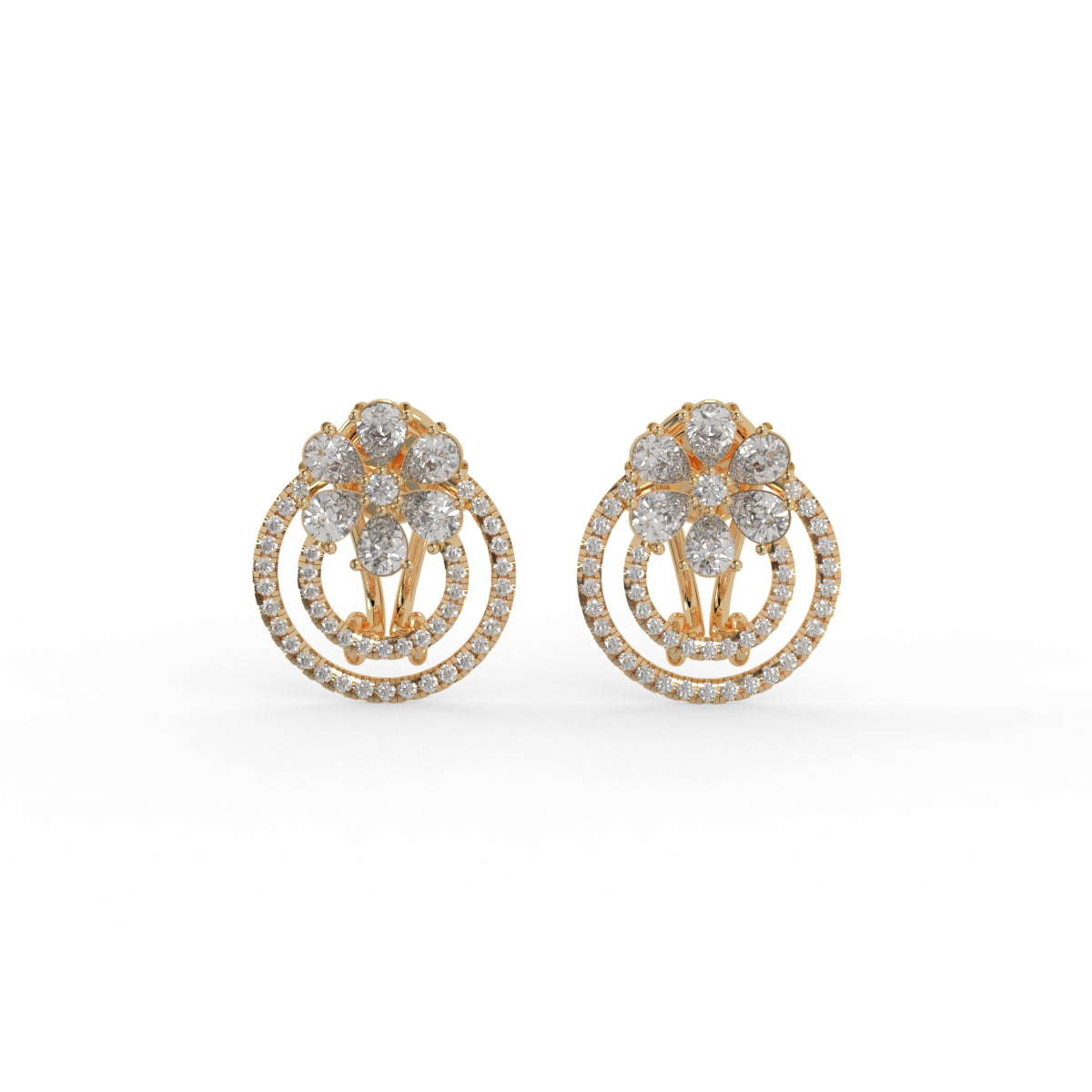 Radiant Bloom Diamond Earring