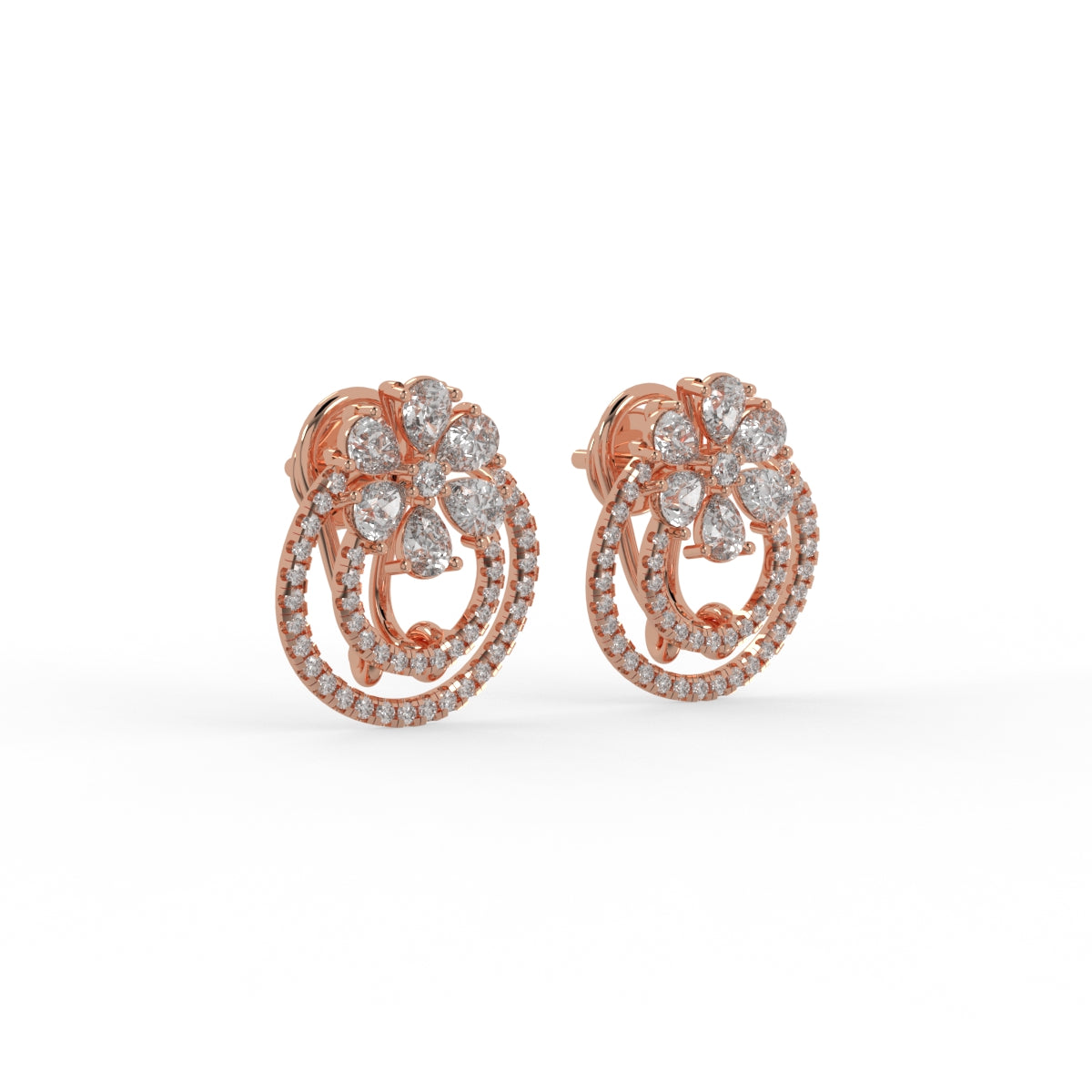 Radiant Bloom Diamond Earring