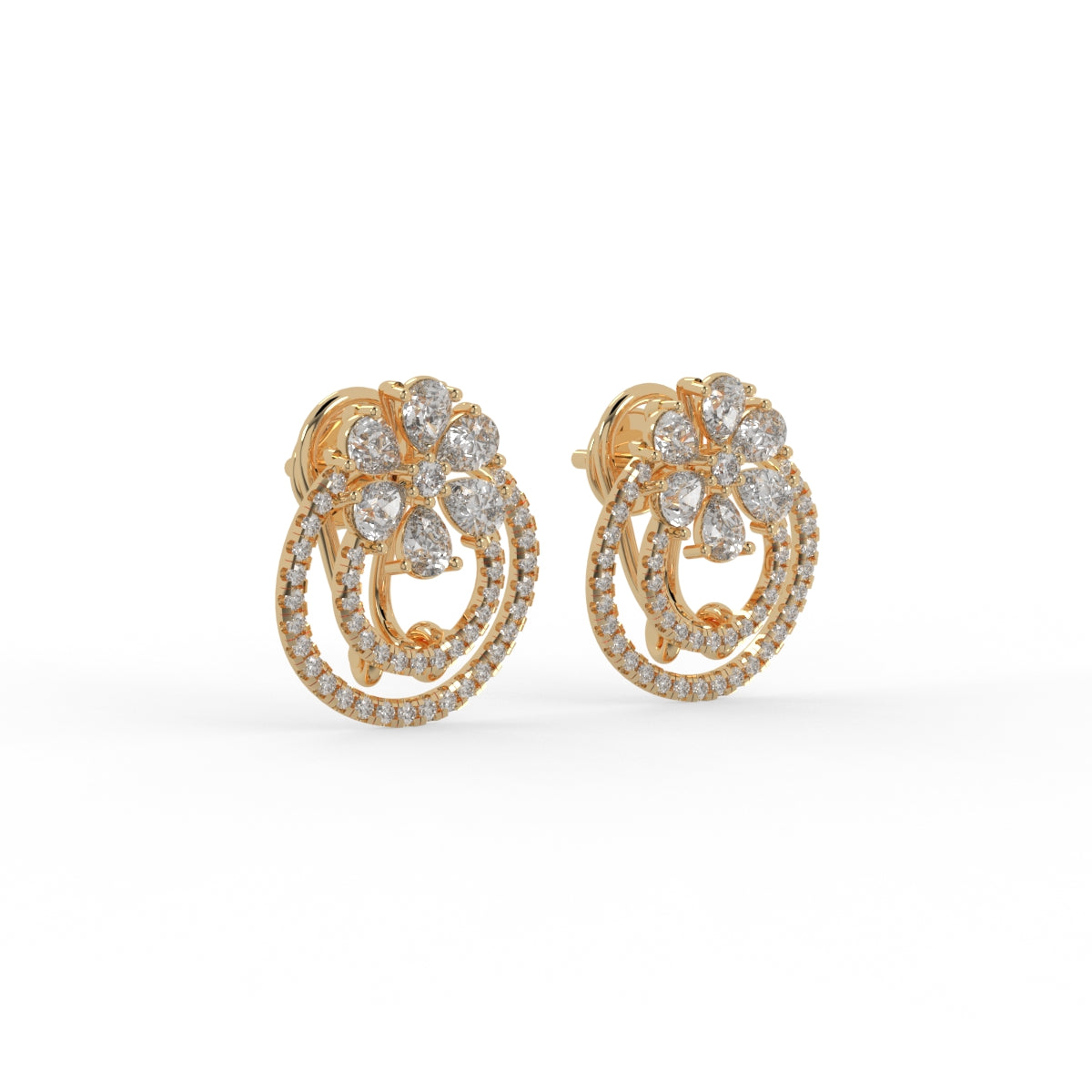 Radiant Bloom Diamond Earring