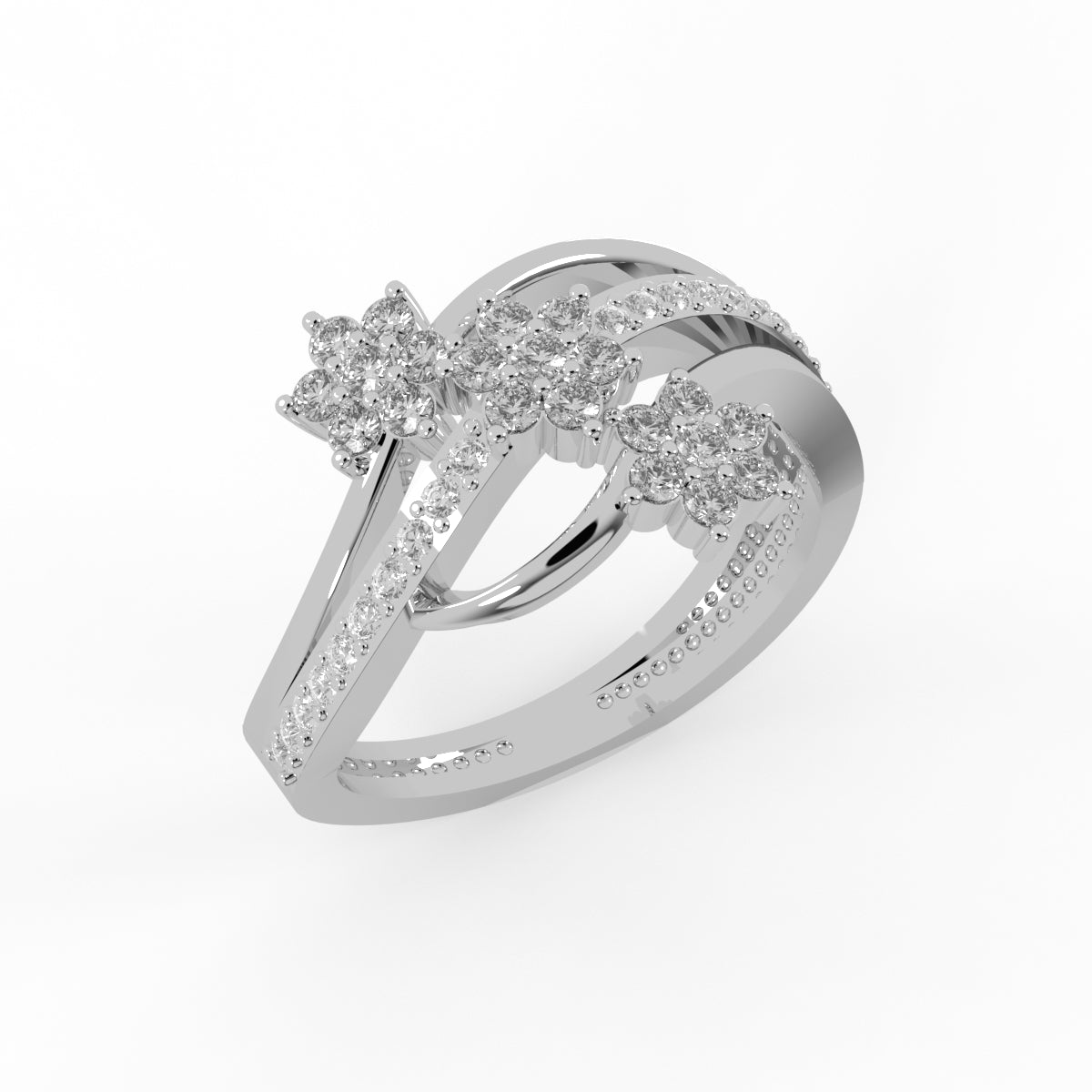 Floral Cluster Diamond Ring