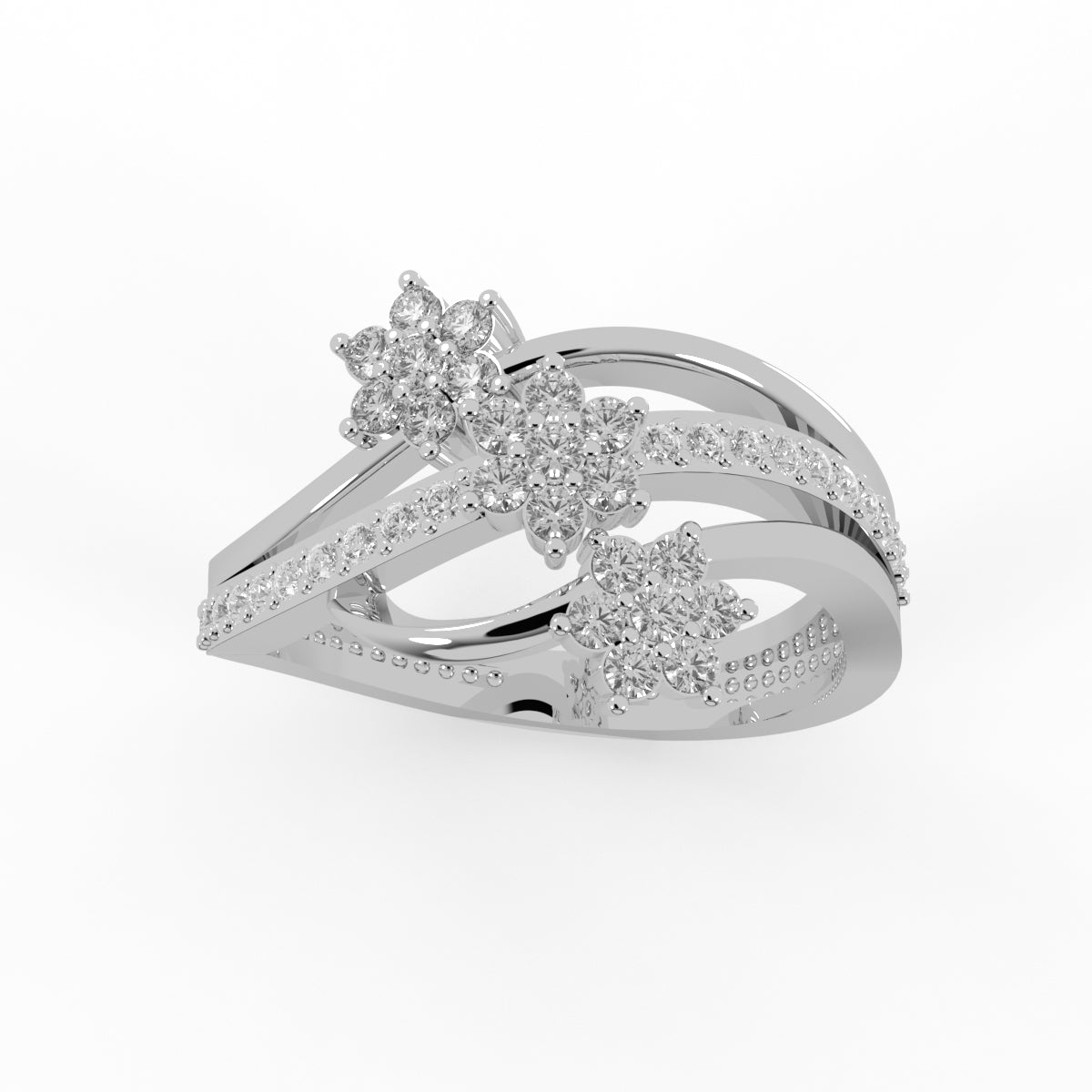 Floral Cluster Diamond Ring