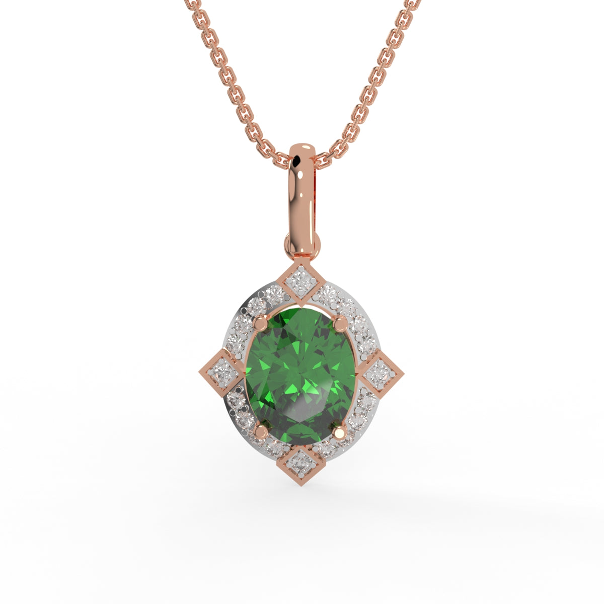 Emerald Radiance Diamond Pendant