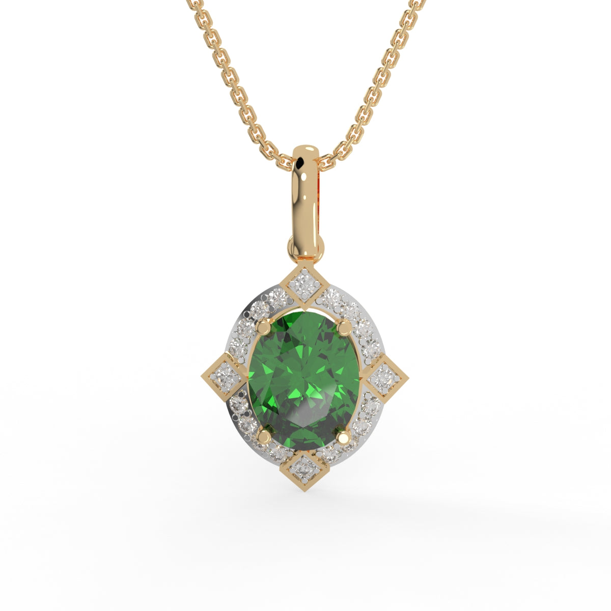 Emerald Radiance Diamond Pendant