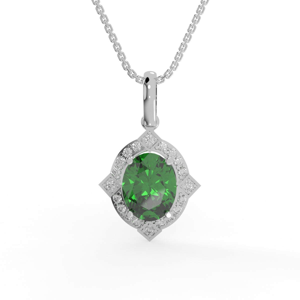 Emerald Radiance Diamond Pendant