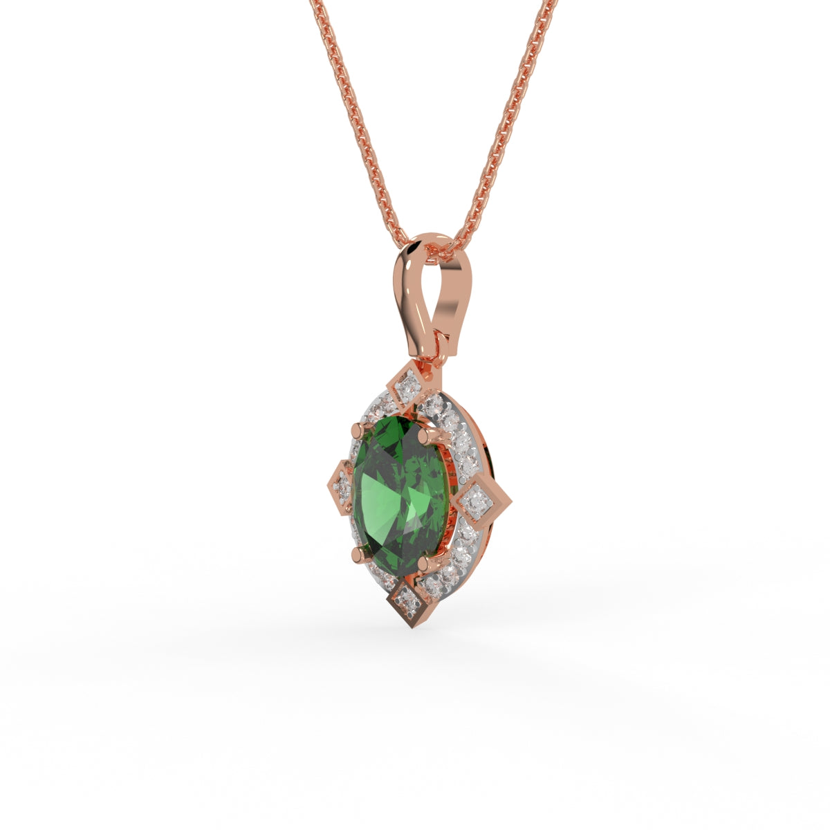 Emerald Radiance Diamond Pendant