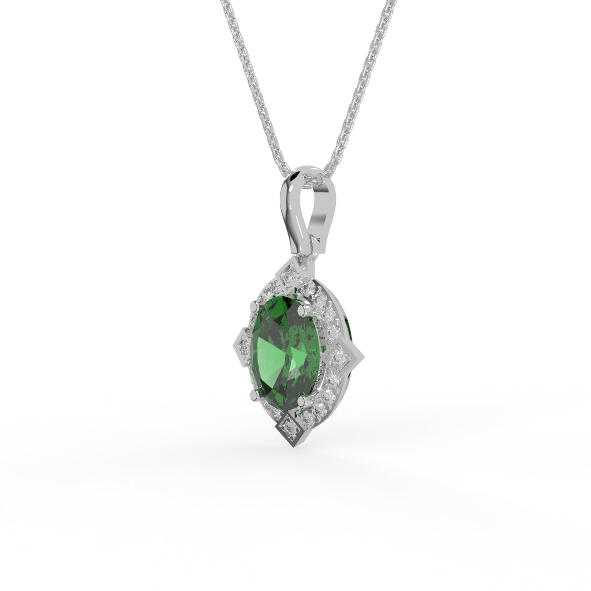 Emerald Radiance Diamond Pendant