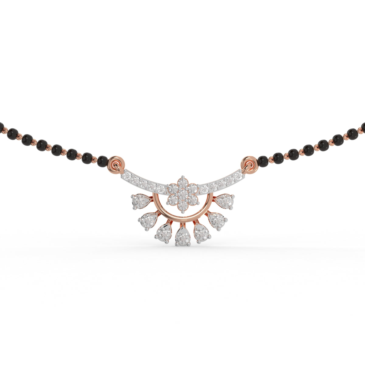 Floral Diamond Mangalsutra Pendant