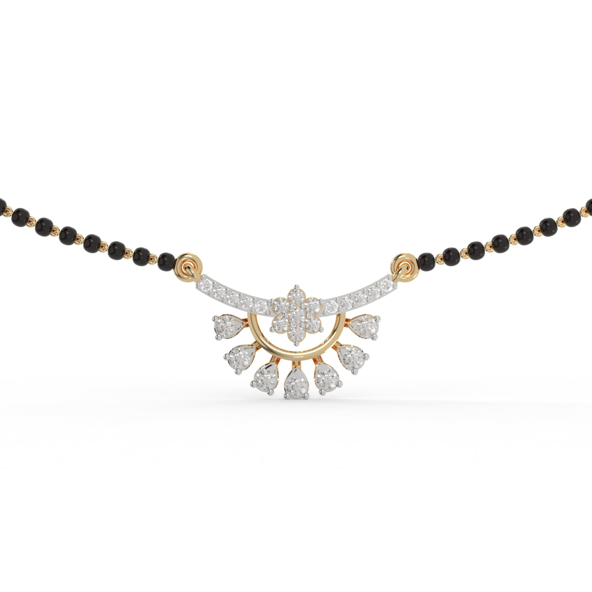 Floral Diamond Mangalsutra Pendant