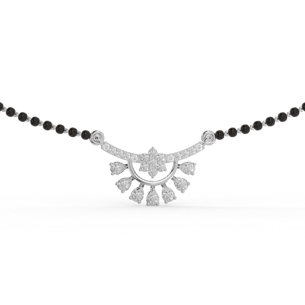 Floral Diamond Mangalsutra Pendant