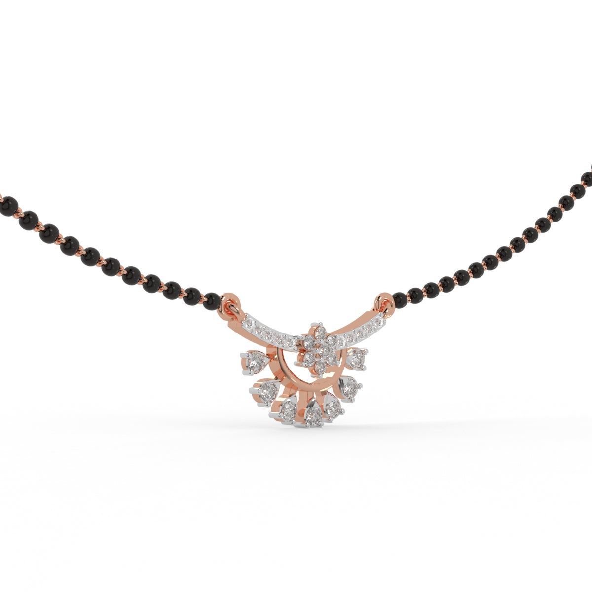 Floral Diamond Mangalsutra Pendant