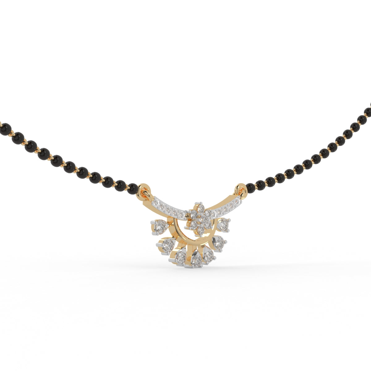 Floral Diamond Mangalsutra Pendant