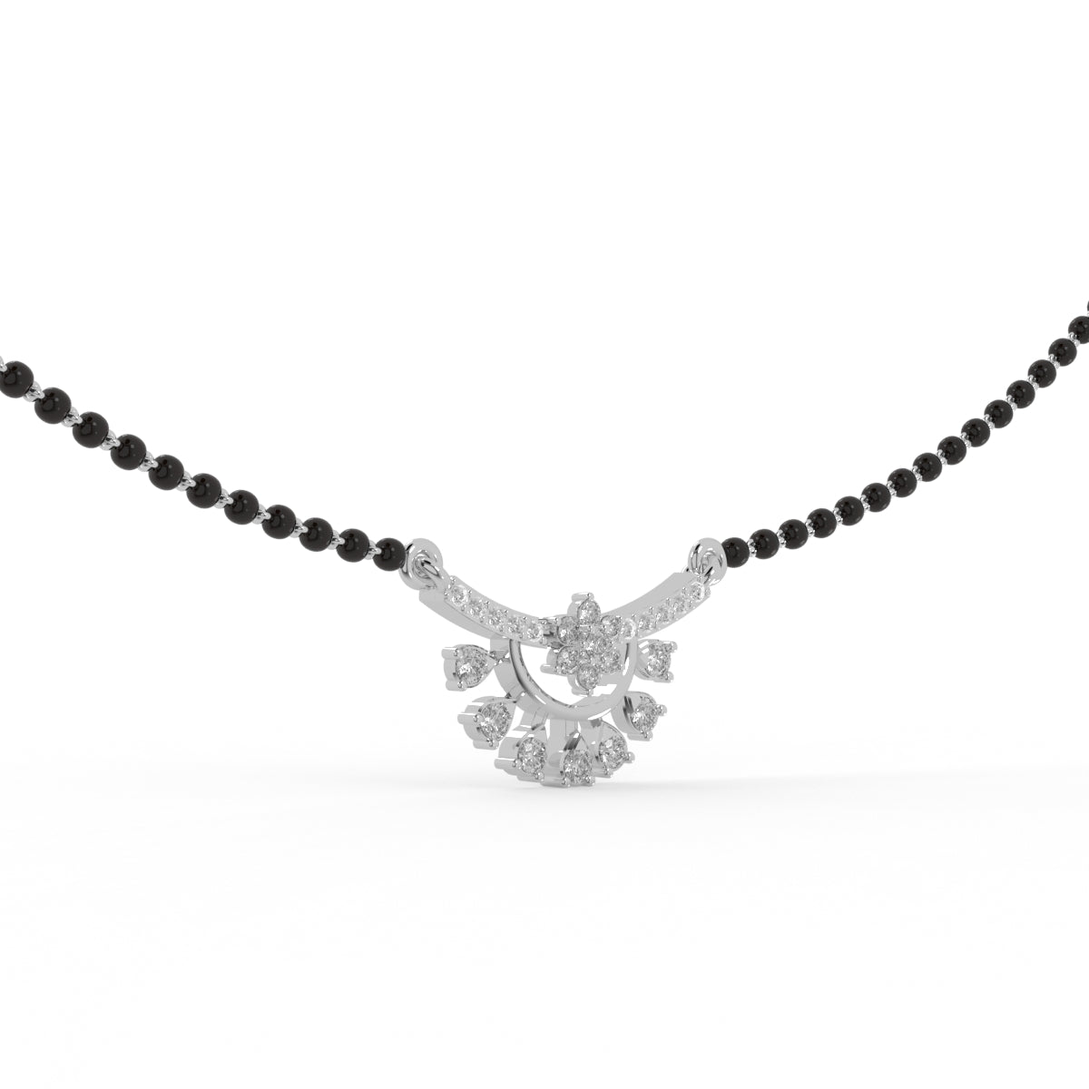 Floral Diamond Mangalsutra Pendant