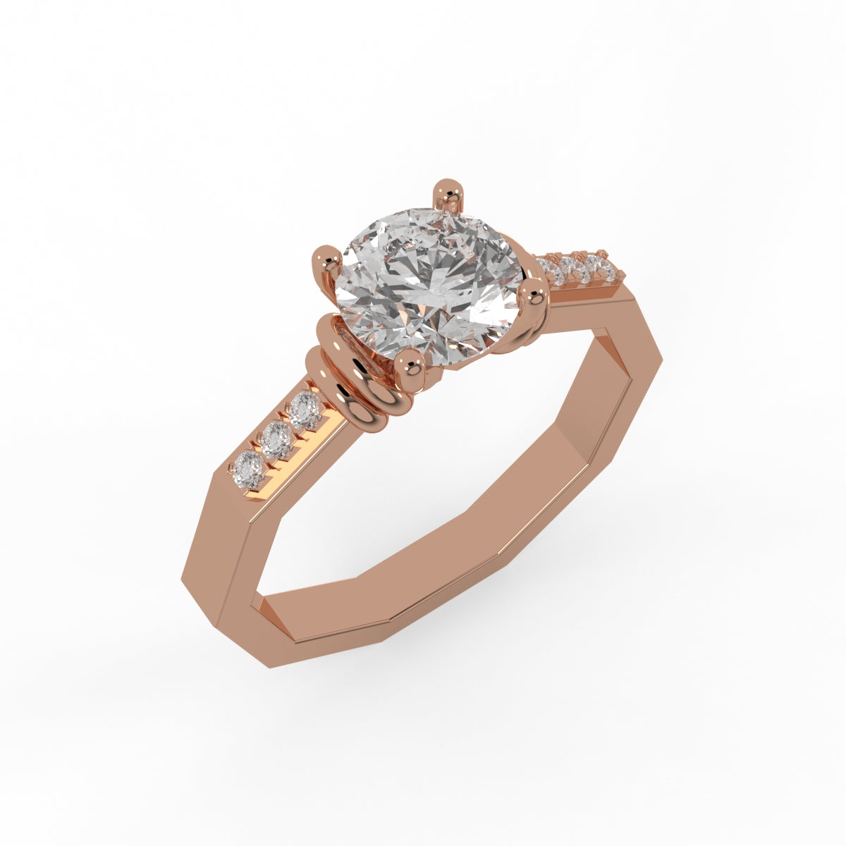 Crystal Edge Solitaire RIng