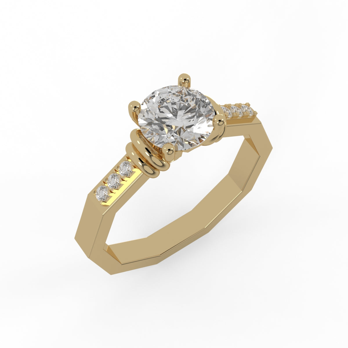 Crystal Edge Solitaire RIng