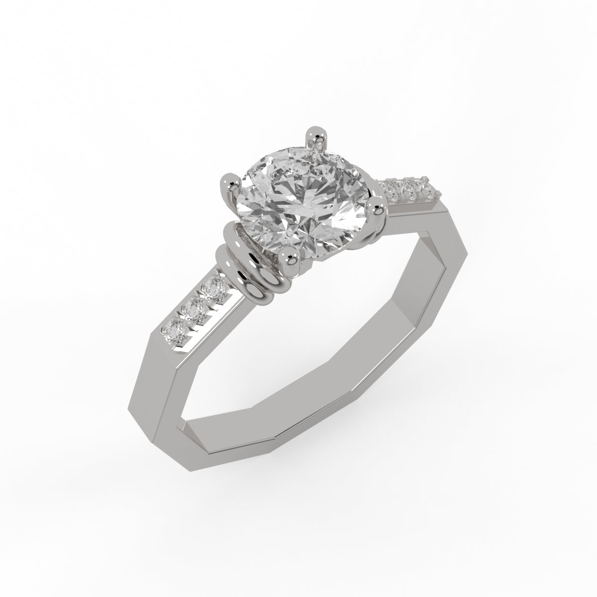 Crystal Edge Solitaire RIng