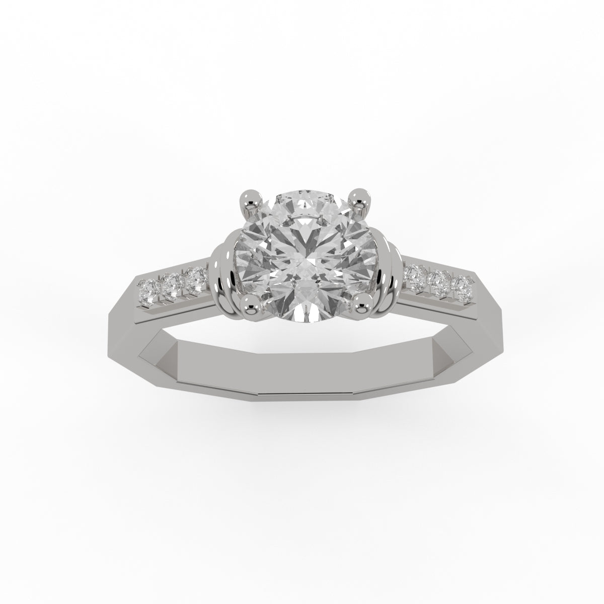 Crystal Edge Solitaire RIng