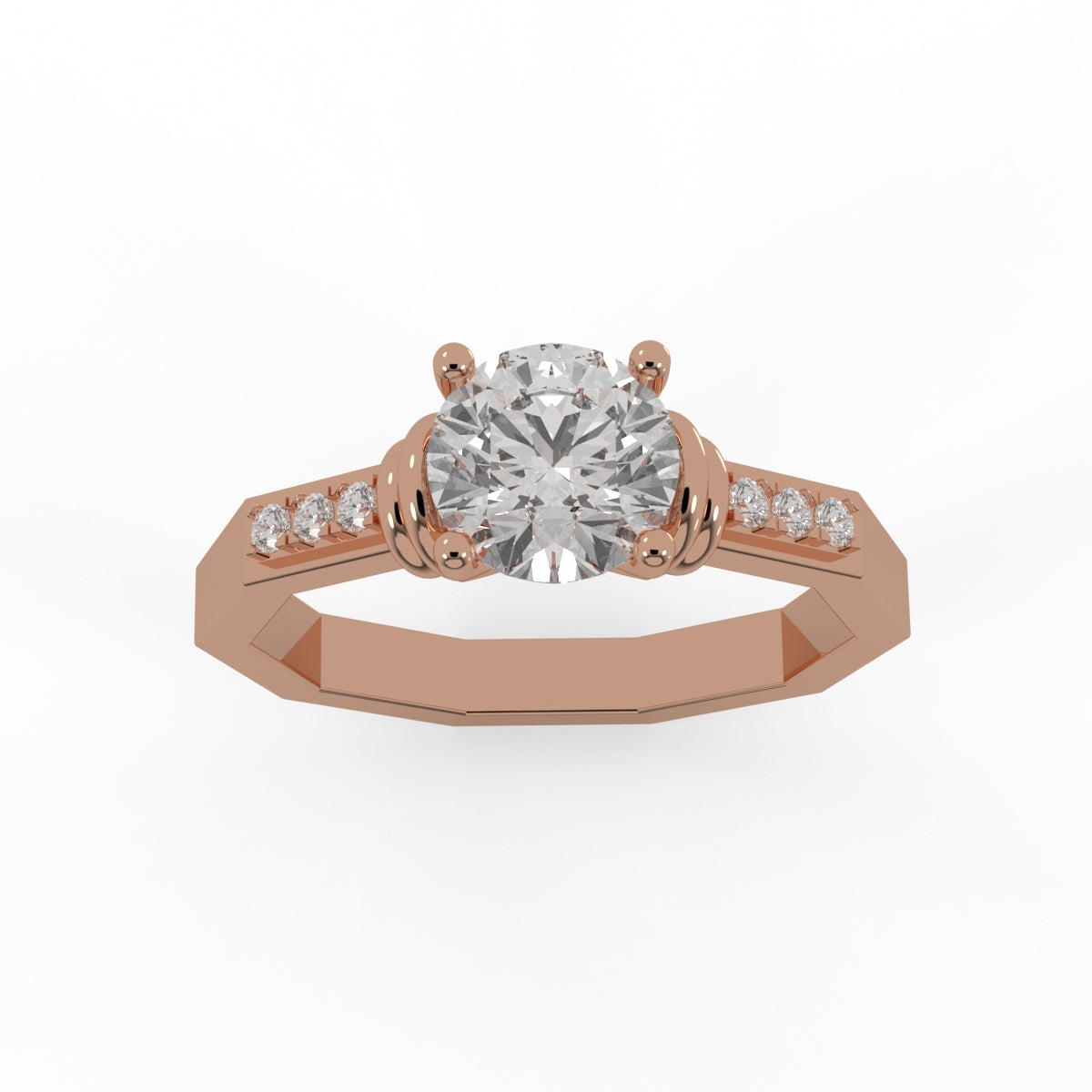 Crystal Edge Solitaire RIng