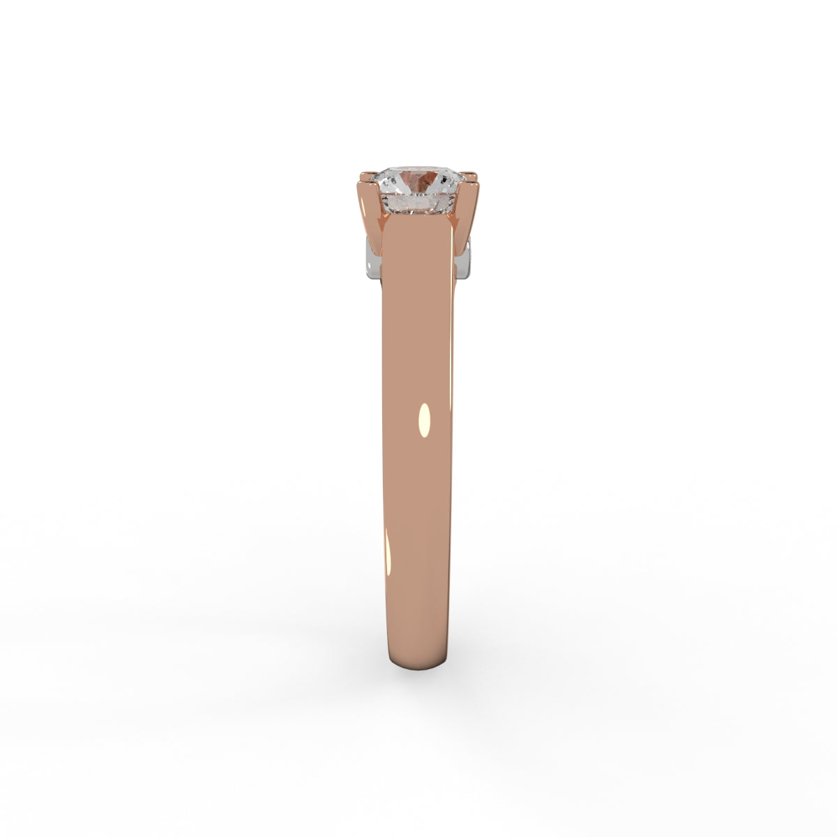 Rose Glow Solitaire Ring
