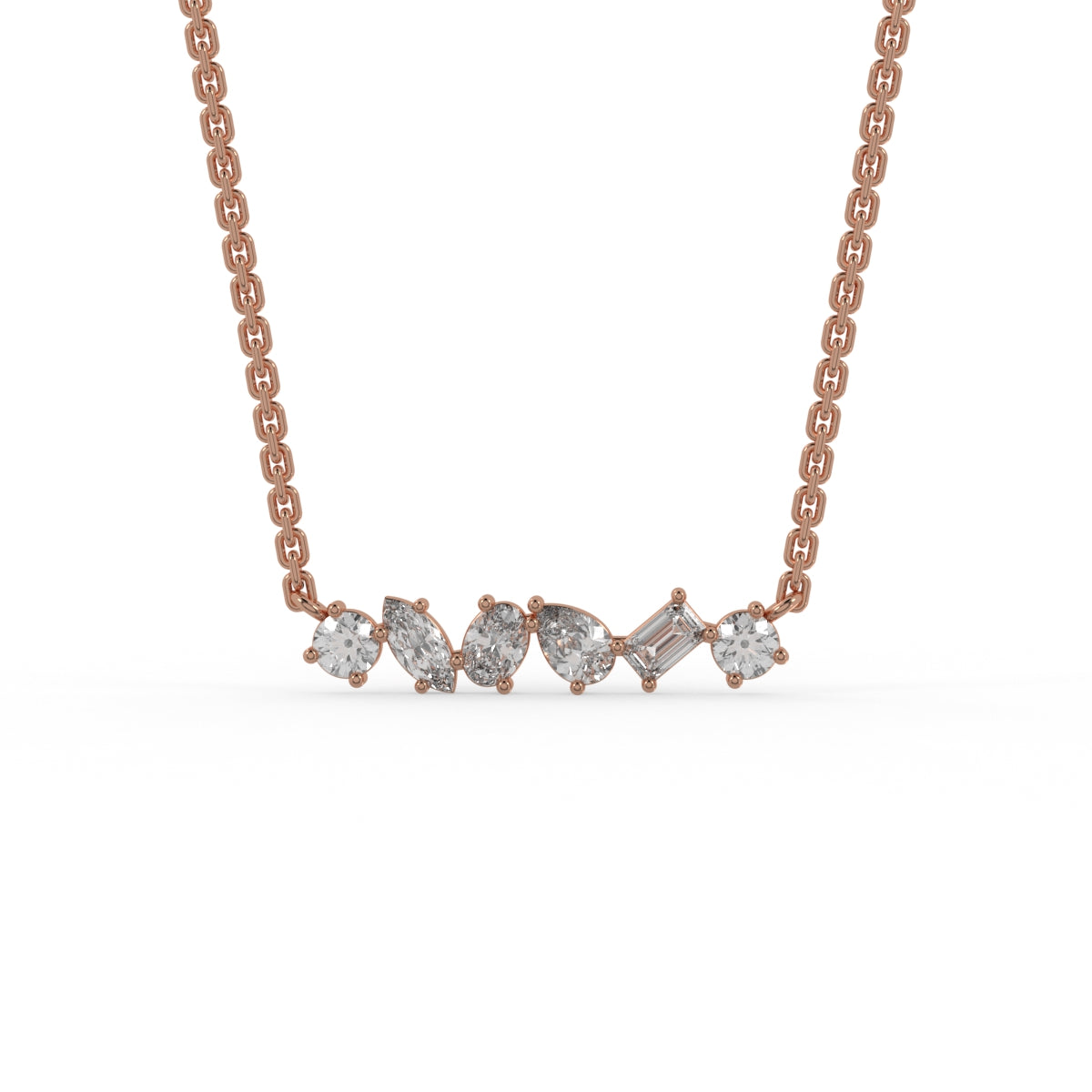 Multi-cut Diamond Bar Pendant