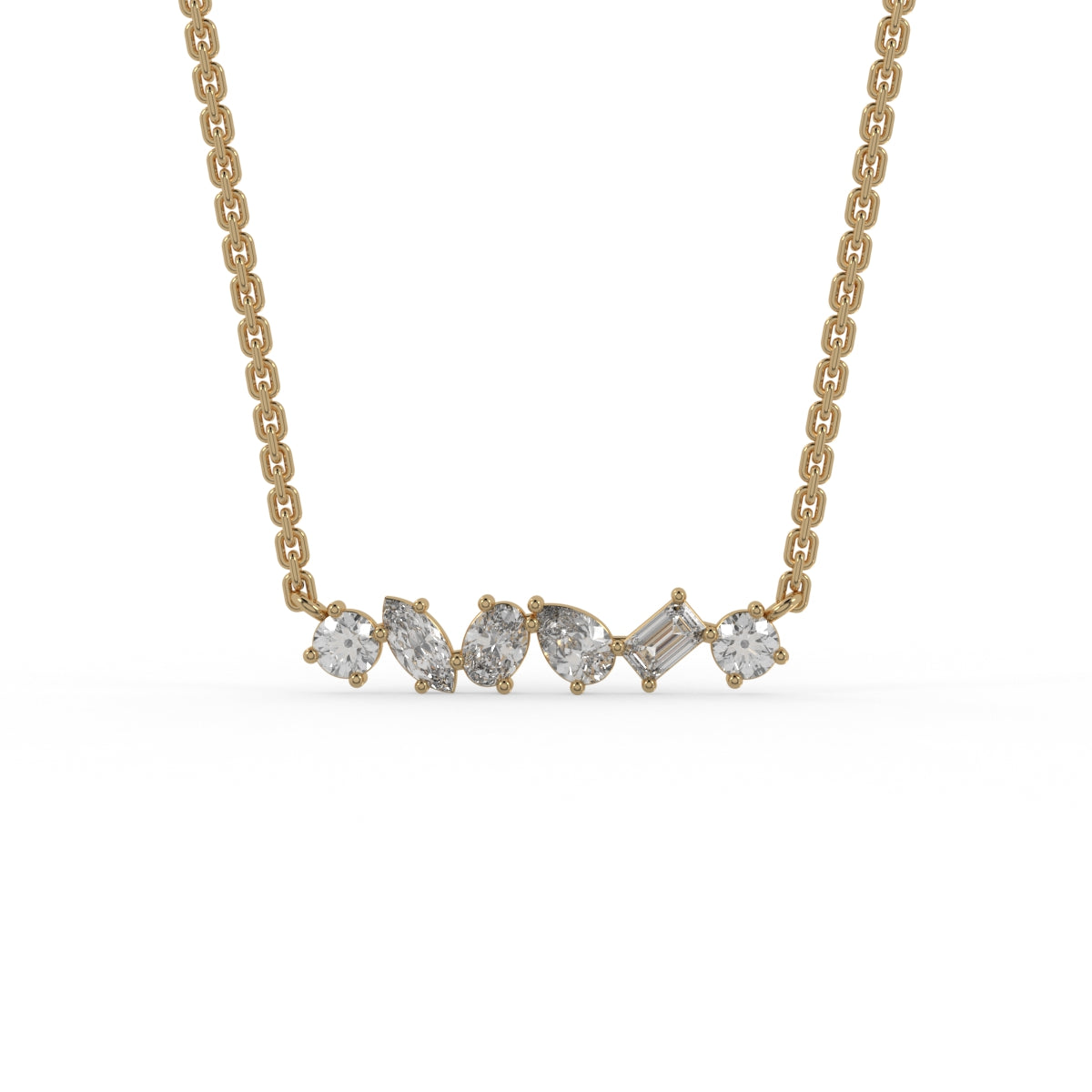 Multi-cut Diamond Bar Pendant