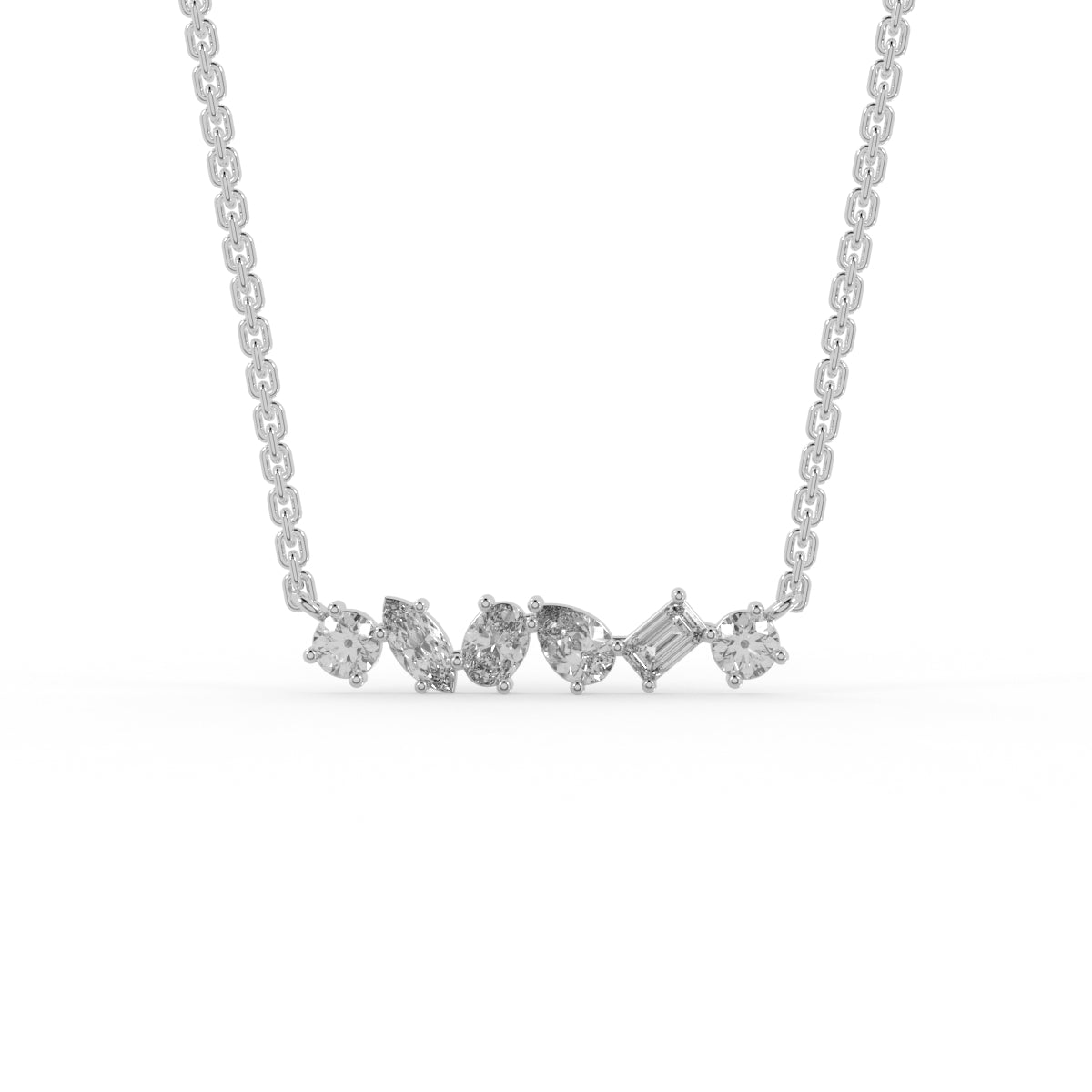 Multi-cut Diamond Bar Pendant
