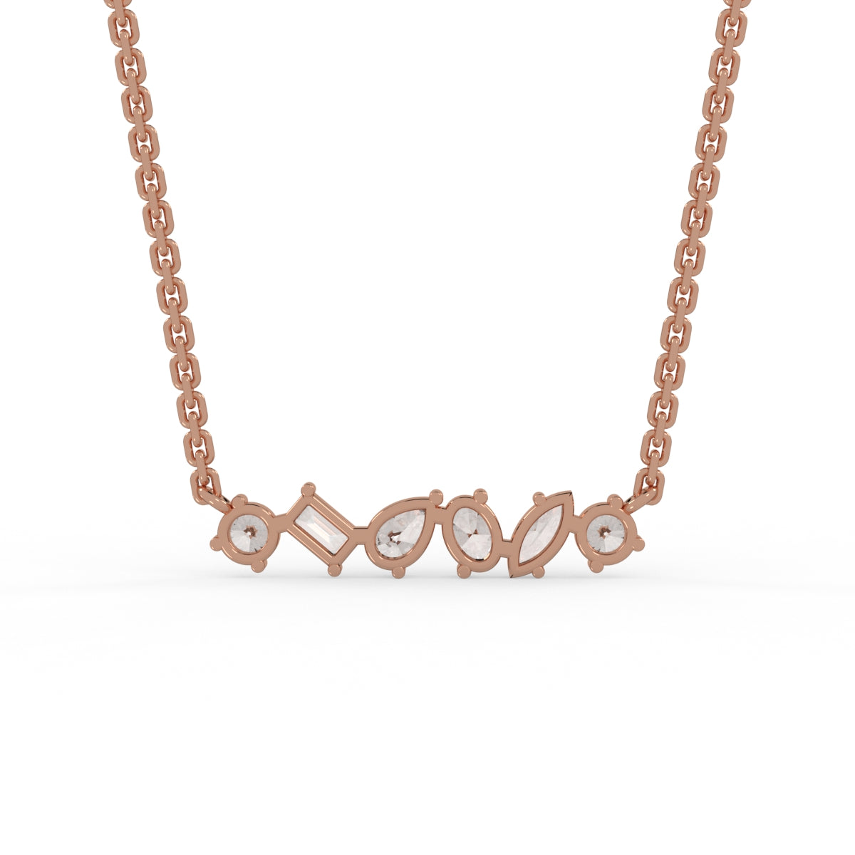 Multi-cut Diamond Bar Pendant